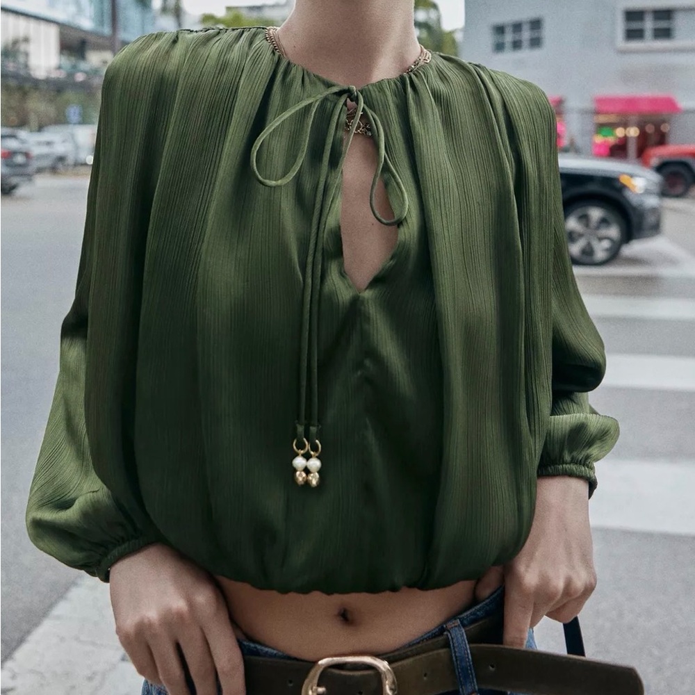 ZARA Dark Olive Blouse